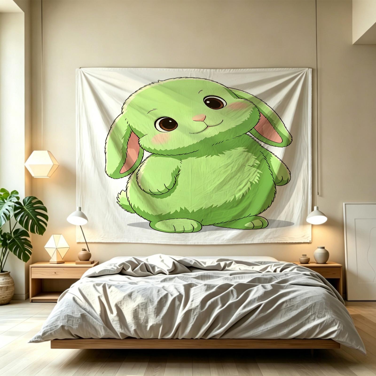 Giant Lop-Eared Bunny Wall Tapestry, Aesthetic Backdrop for Bedroom, School & Kindergarten Party, Photo Prop, Living Room Decor, Gift