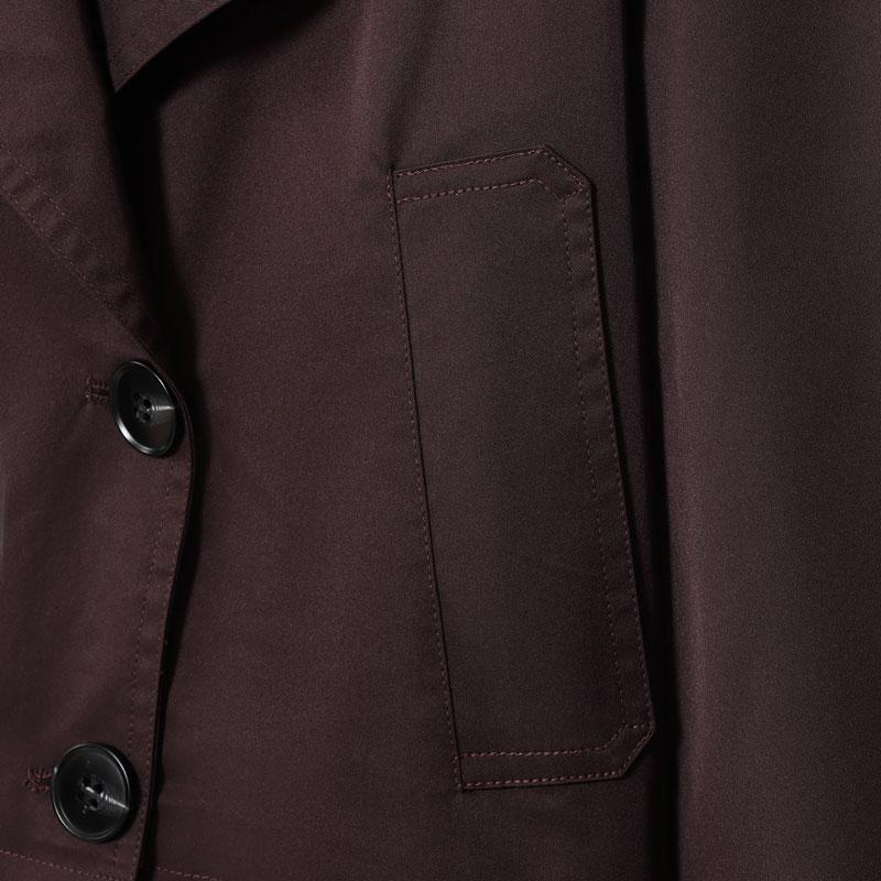 Women's Windbreaker Trendy Cropped Trench Coat Dark Brown Double Breasted Jacket Lapel Collar & Belted Cuffs Vintage Fall Winter Outerwear Women's Casual Streetwear