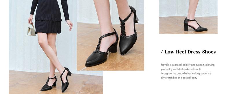 Imily Bela Womens Block Chunky Heels T Strap Dress Shoes Closed Toe Braided Stacked Heeled Sandals Pumps