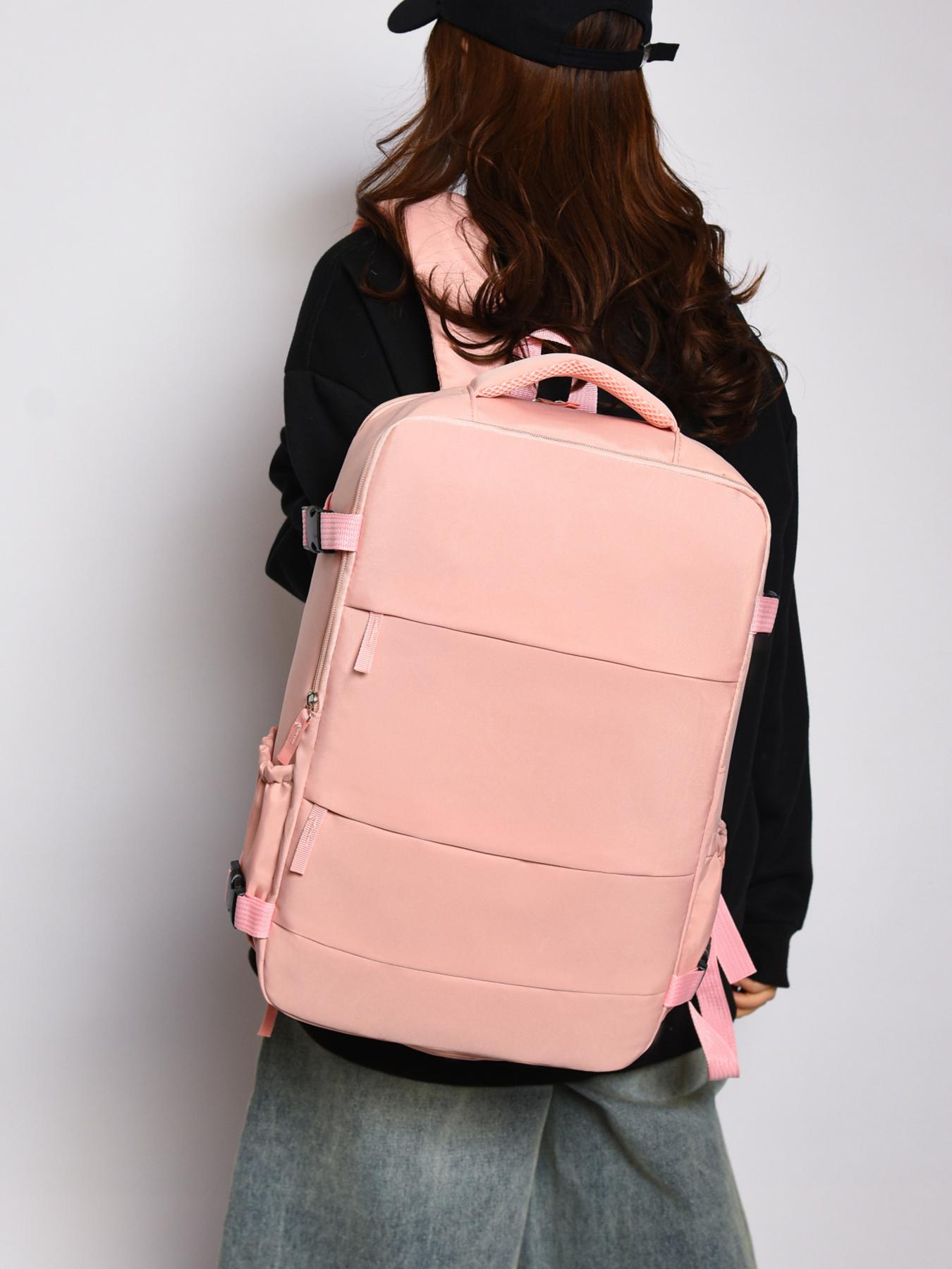 Simple commuting backpack, Casual Travel Backpack, Traveler Essentials Backpack, solid color multi compartment bag, large capacity computer bag, with side pockets, suitable for traveling and working