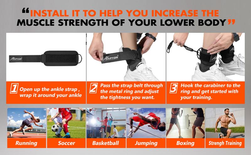 HPYGN Ankle Resistance Bands, Ankle Bands for Working Out with Cuffs, Resistance Bands for Leg Butt Training Workout Equipment for Kickbacks Hip Gluteus Training Exercises, Ankle Strap with Exercise Bands，TikTokShopBlackFriday