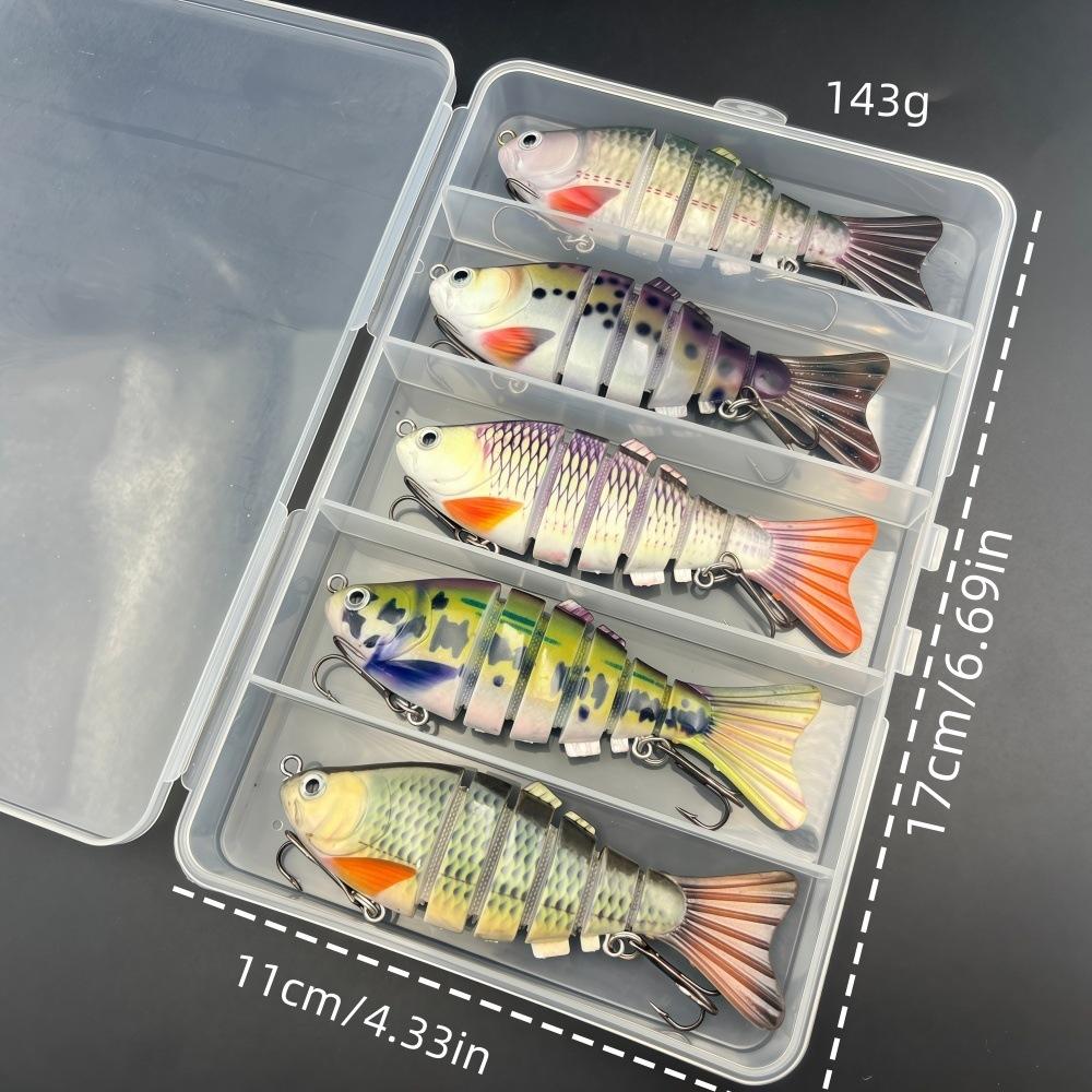 Realistic Multi-Jointed Fishing Lures - Sinking Swimbait with 3D Eyes for Freshwater Saltwater