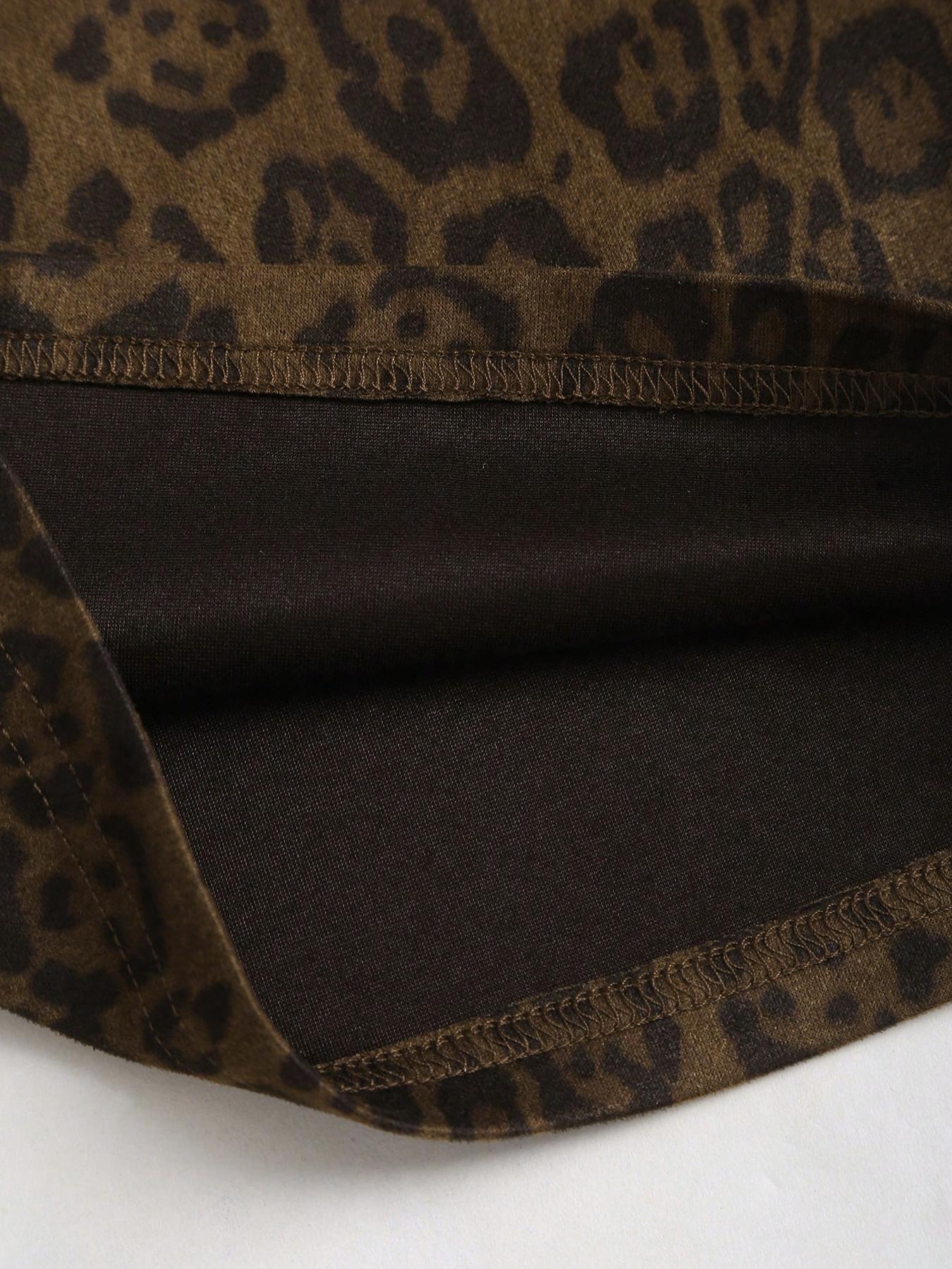 Women's Casual Leopard Print Wide Leg Pants, Loose Fit High Waist Trousers, Comfortable Fashion Bottoms for Daily Wear Women's Casual Leopard Print Wide Leg Pants, Loose Fit High Waist Trousers, Comfortable Fashion Bottoms for Daily Wear