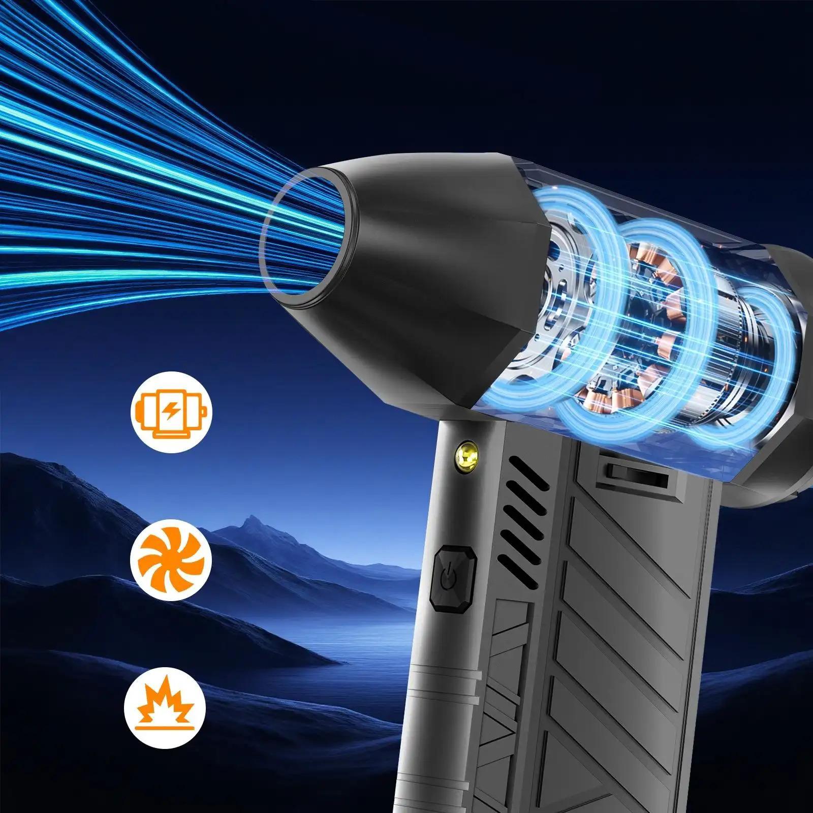 Powerful Wireless Turbine Blower, Rechargeable Electric Air Compressor Dust Remover, Portable Cordless Blow Gun, High-Performance Cleaning Tool