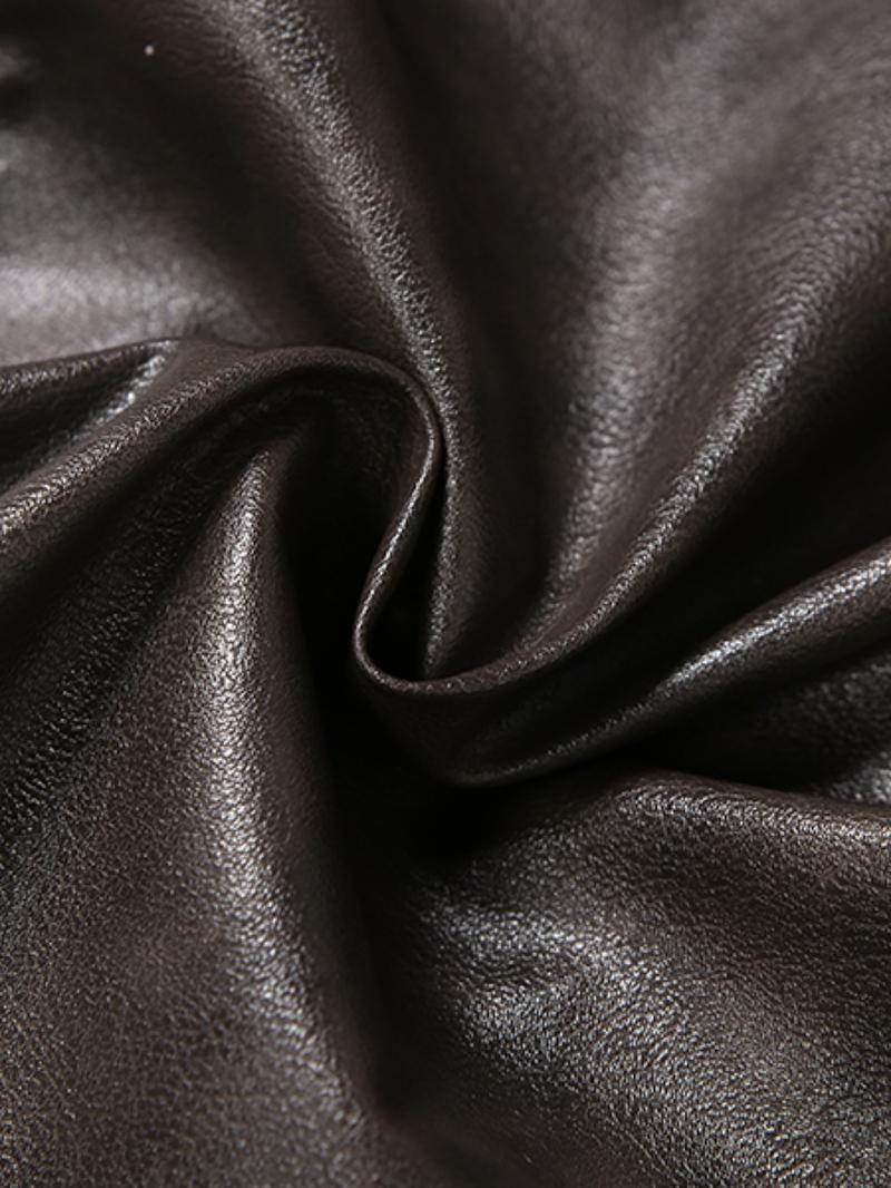 Women's Fashion Faux Fur Collar Long Sleeve V-Neck Leather Jacket, Autumn Winter New Style Slim Fit Outerwear, Trendy Tassel Patchwork Coat