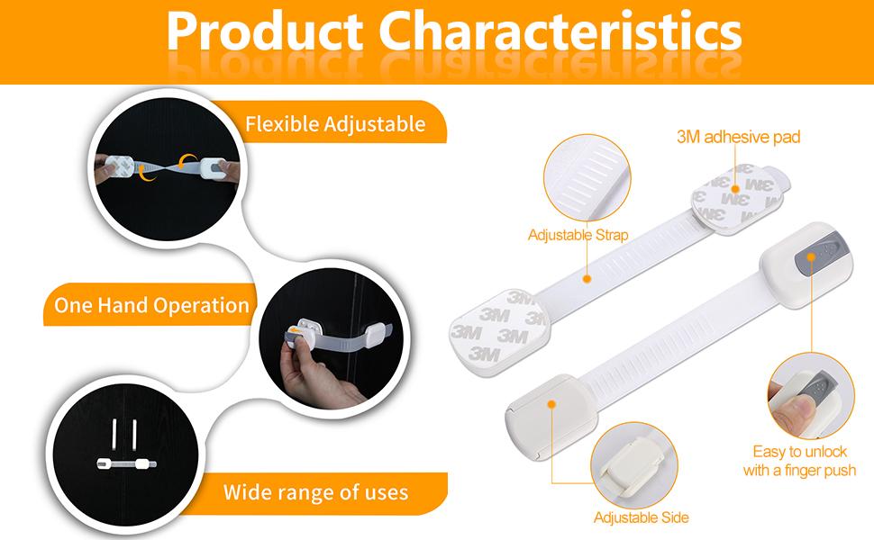 Vmaisi Multi-Use Adhesive Straps Locks - Baby Proofing Cabinet Latches for Drawers, Fridge, Dishwasher, Toilet Seat, Oven,Trash Can, No Drilling Vmaisi Multi-Use Adhesive Straps Locks - Baby Proofing Cabinet Latches for Drawers, Fridge, Dishwasher, Toilet Seat, Oven,Trash Can, No Drilling