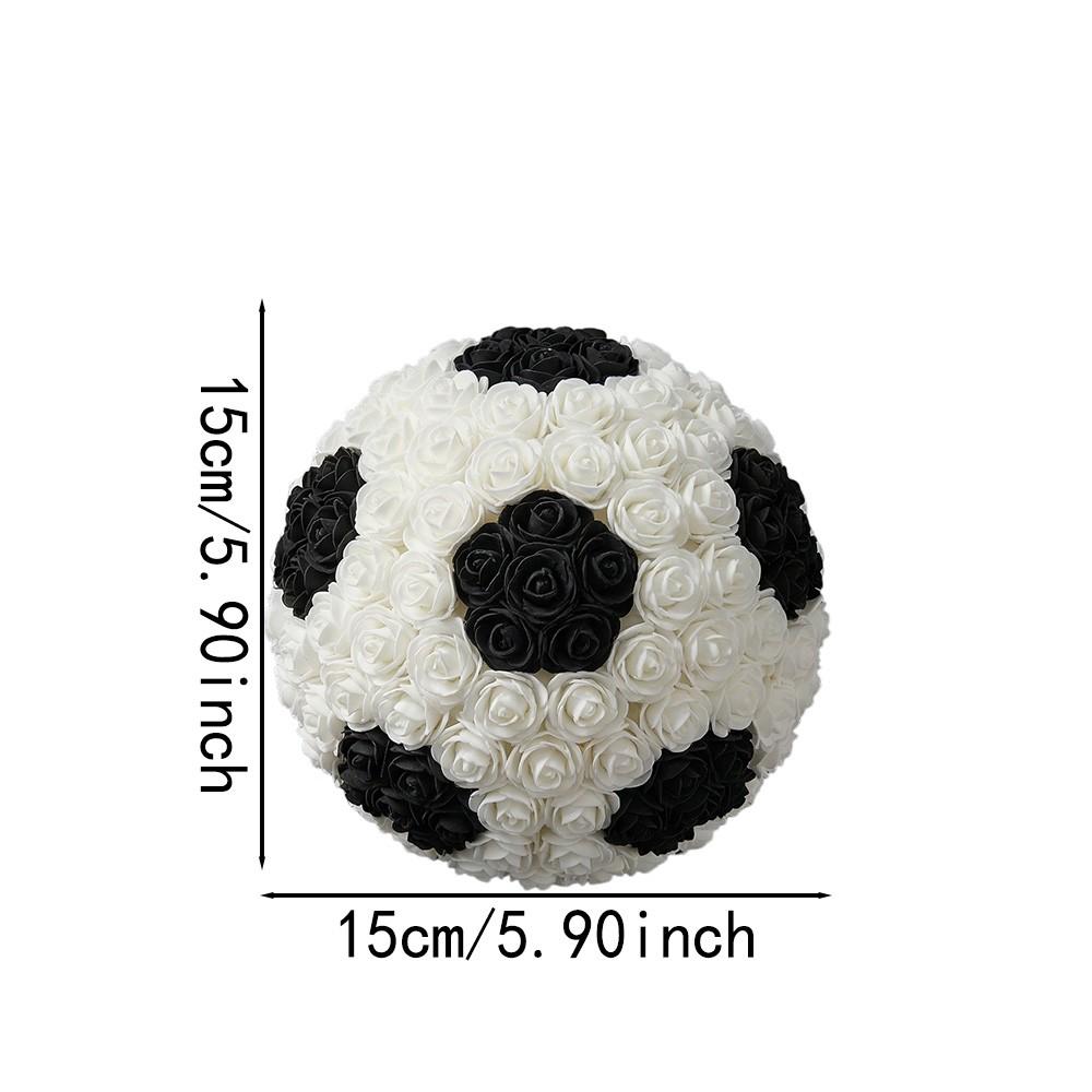 Eternal Rose Football with Gift Box, Artificial Rose Football Handmade Creative Flower Gift, Home Decorations for Fans, Birthdays, Valentine's Day