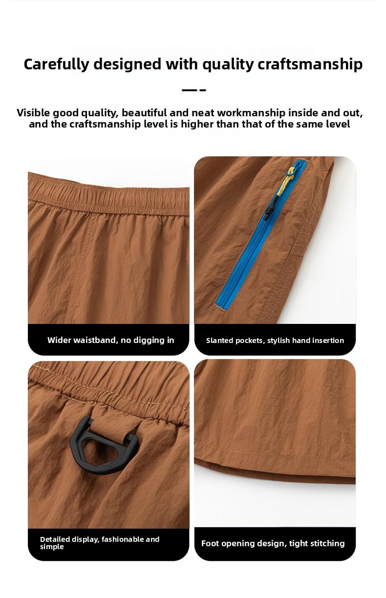 High quality ice sensitive quick drying sports shorts for men and women, dopamine colored waterproof outdoor hiking and mountaineering five pack shorts