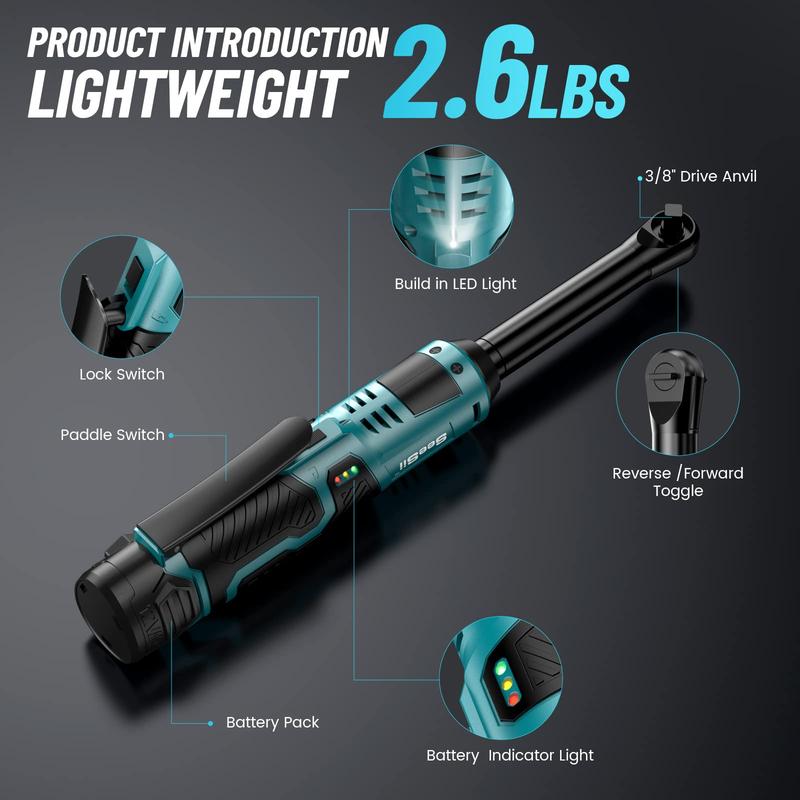 Seesii 1/2'' WH700 3-In-1 Impact Wrench + 3/8" Ratchet Wrench