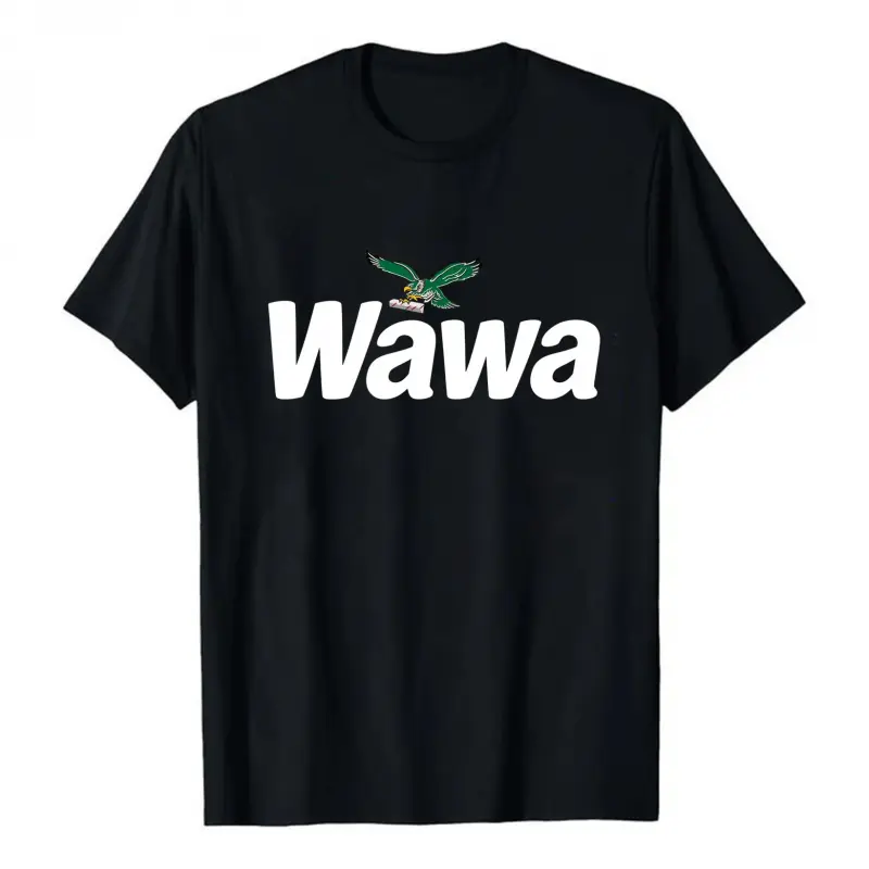Wawa Eagles Football Team Fan T-Shirt, 100% Cotton Game Day Sport Lover Graphic Tee, Unisex Eagles Fan Gift Tops Womenswear