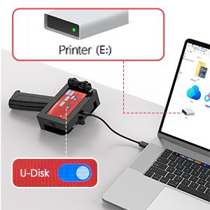Handheld Inkjet Printer, 0.5 Inch Nozzle, Portable Inkjet Printer Gun for Text QRCode Barcode Production Date Time Logo Batch Number Print on Metal Wood Glass Cloth Carton Plastic