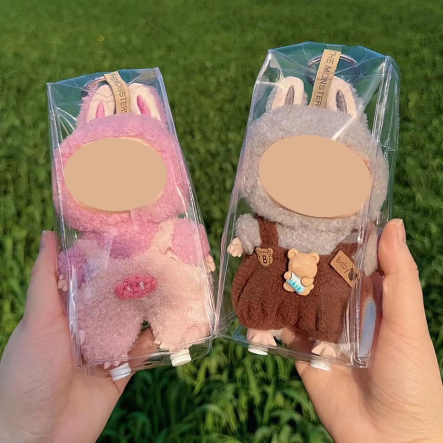 Protective Cover Only 1Pcs Soft Doll Pendant Protective Cover Lightweight Storage Bag Clear Display Storage Boxes for Labubu Cute Dolls