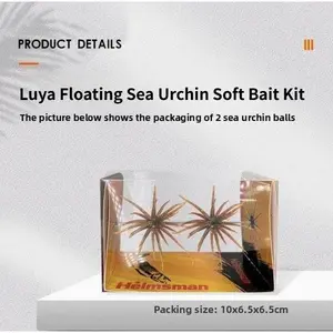 Luya Floating Sea Urchin Soft Bait Kit – Lead Head & Crank Hook Down Shot Rig for Perch & Mandarin Fish, Black Pit & Wild Fishing Soft Worm Lures Set hideup coike fish lure