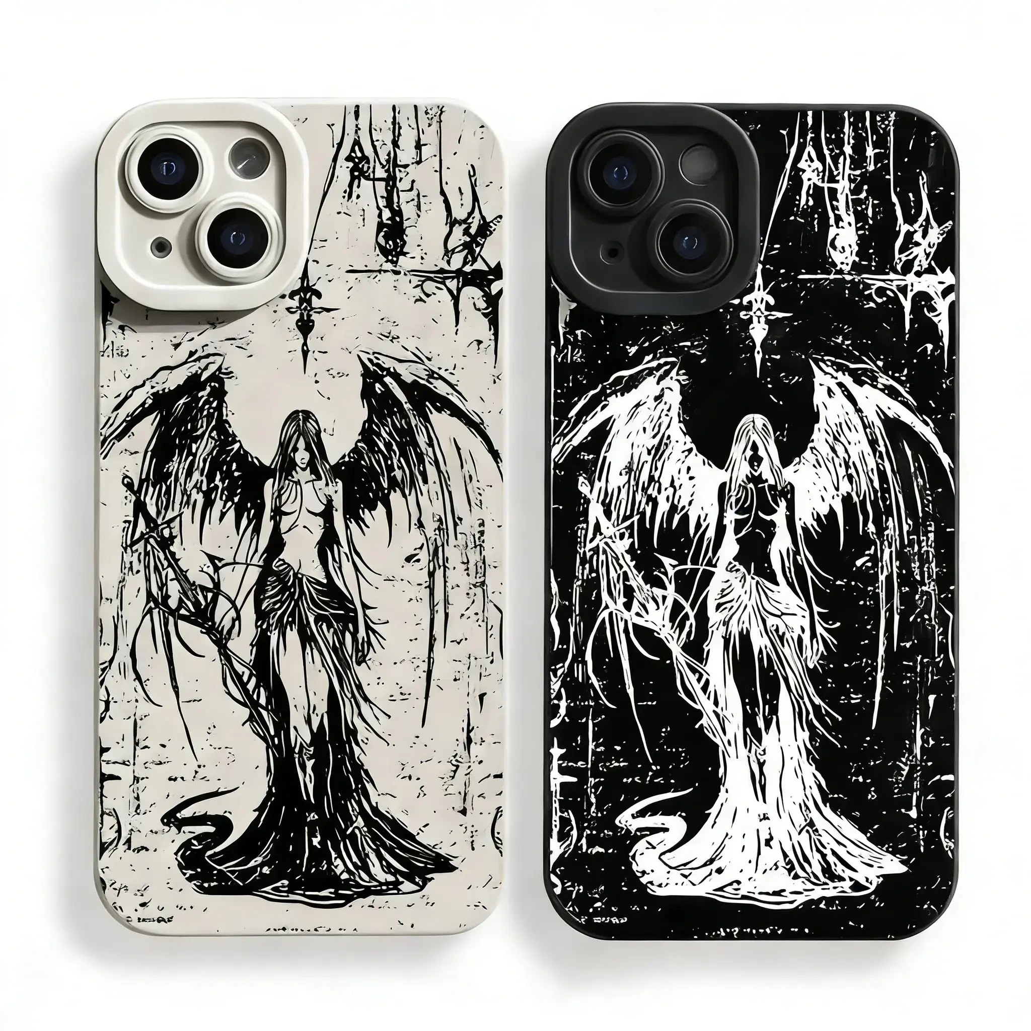 Grip-with-Soft Angel Wings Polycarbonate-TPU Phone Case for Multi-Model iPhones, Shockproof Drops Protection, Waterproof, Wireless-Ready, Beveled Edges, Precise Fit, Scratch-Safe Shell, for iPhone 11,12,12 Mini,13,14 Pro Max,15,16,17,18