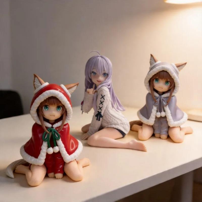 My Cat Is a Cute Girl Azuki & Wandering Witch Elaina Anime Figures - 10cm Car & PC Case Decoration Model Toy
