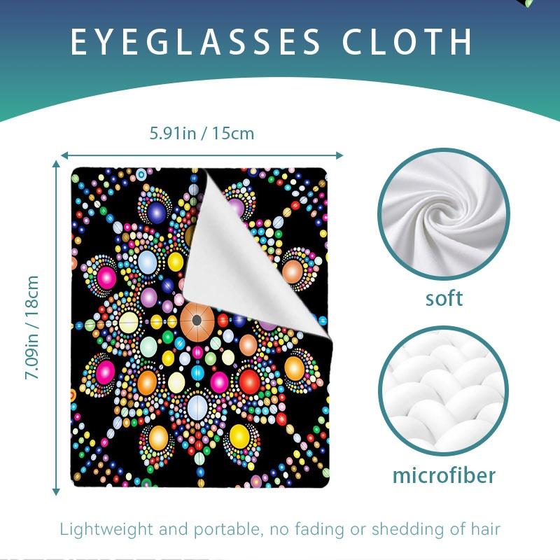 1/3/6/14pcs Vibrant Mandala - Style Cleaning Cloth, Suitable for Camera Lenses & Eyeglasses, Single - Sided, Multiple Specifications Available, Highly Decorative & Eye - Catching, Ideal for Home Cleaning & Photography Gear Maintenance