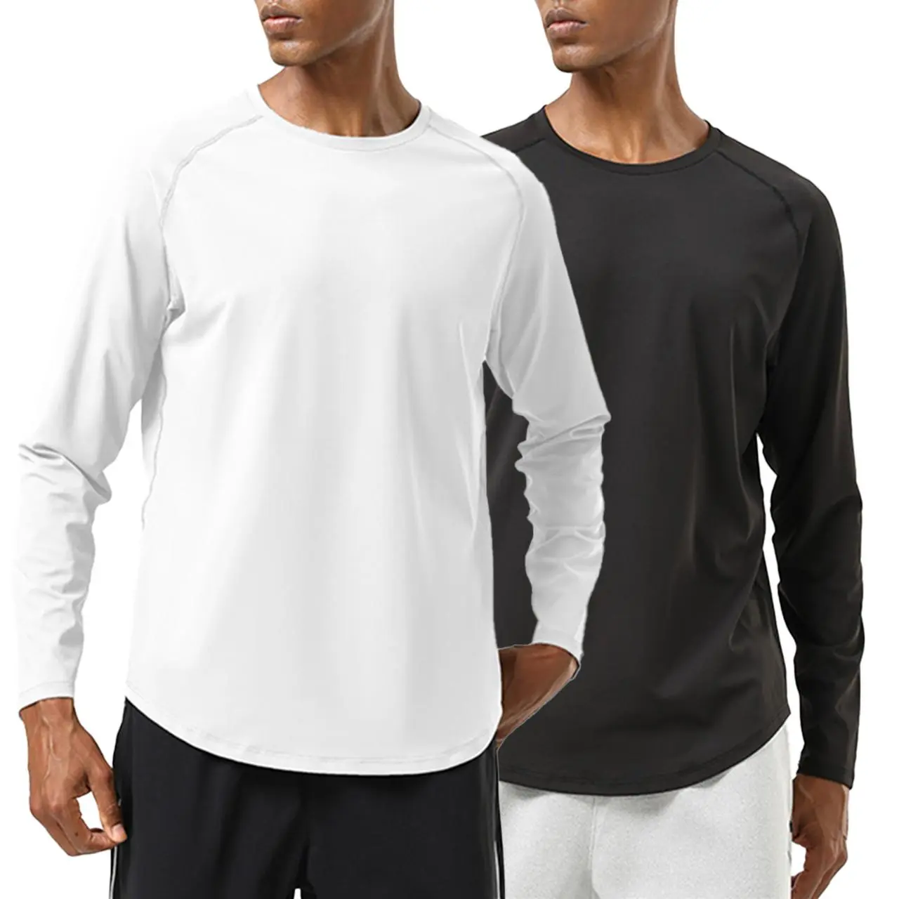 2‑Pack Men's Athletic Long‑Sleeve Undershirts For Basketball Training, fall fashion outfit suited to match varied kinds of bottoms