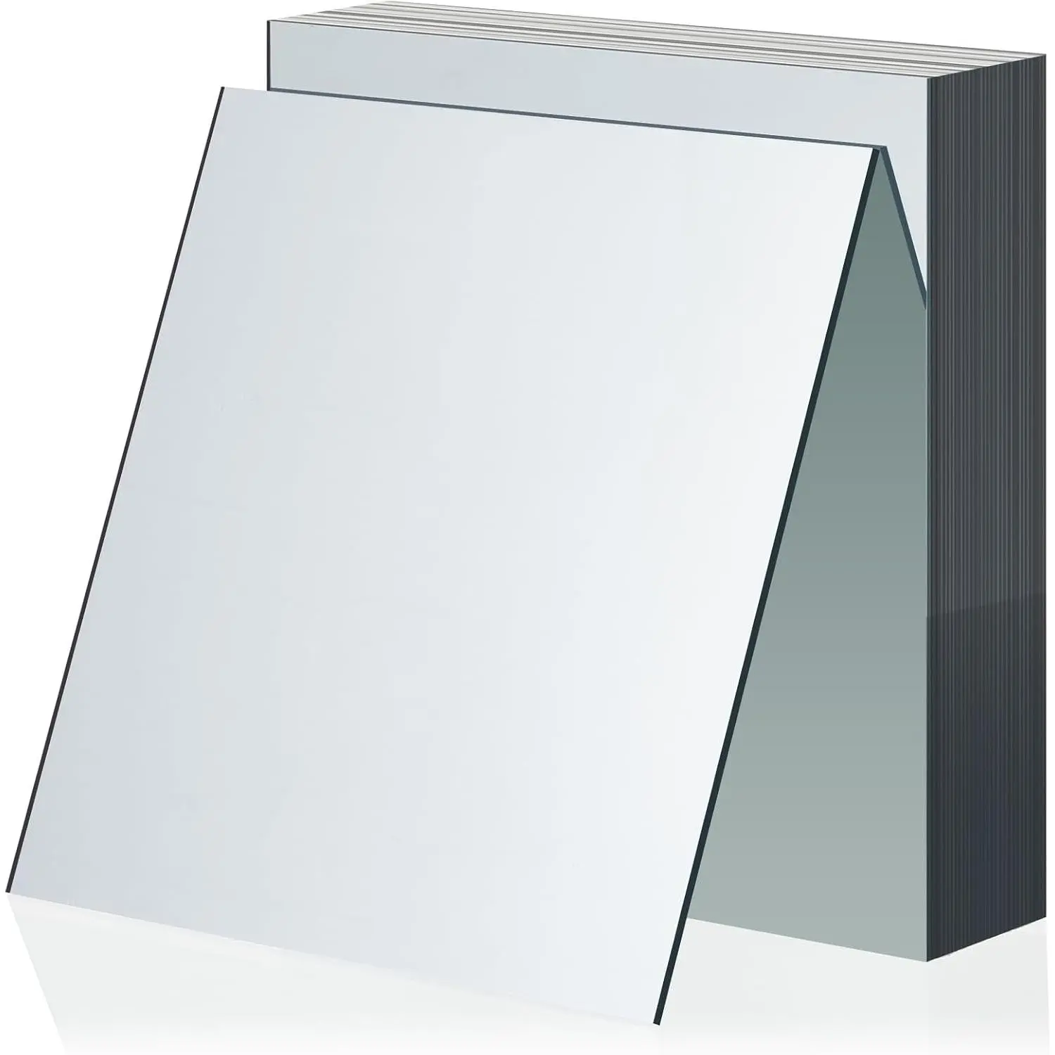 30 Pcs Square Glass Mirror Tiles 6 Inch Square Mirror Mosaic Panels Glass Tile Craft for DIY Crafts Projects Supplies Decoration Centerpieces Home Wall Table Ceiling Decor