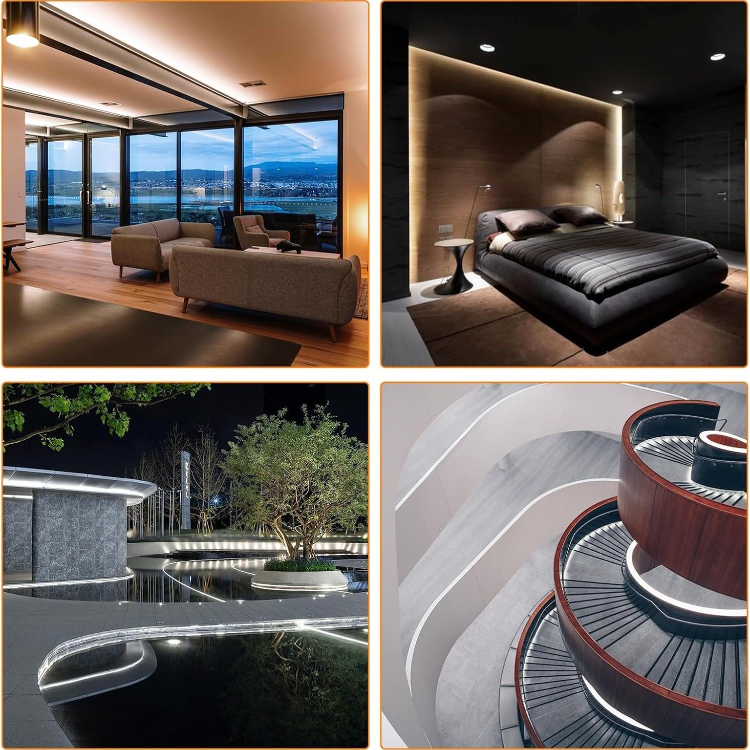 LED Neon Light, 6.5 Feet Warm white LED Strip, Flexible Rope Light for Indoor Home Decor, USB Powered, No Power Adapter Included