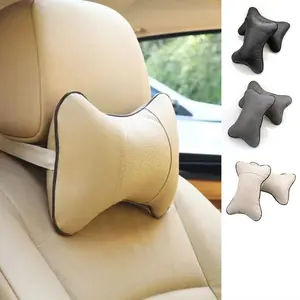 Breathable PU Leather Car Neck Pillow - Comfortable Headrest Cushion for Auto Interior - Relieves Neck Pain and Fatigue - Ideal Car Accessory