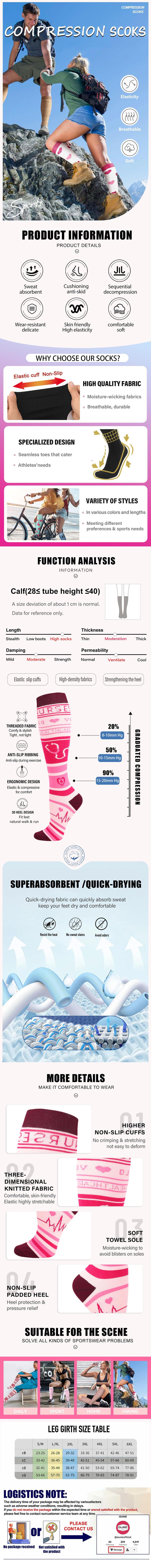 ISUNIE Clearance Sale 3/4 Pairs Printed Compression Socks for Women & Men, Fashionable Polka Dot Knee-High Socks for Walking, All Seasons,Unisex, Support Sock