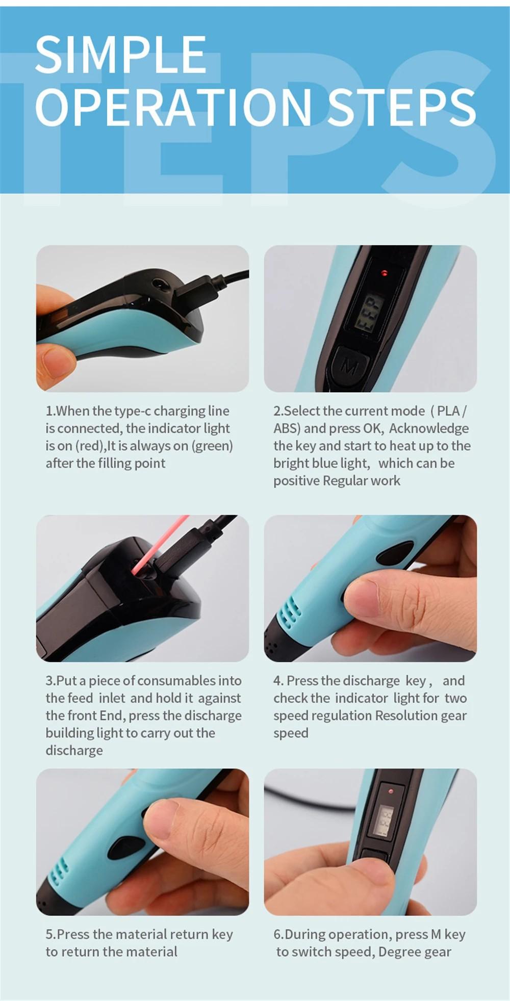 NEW 3D Printing Pen Set, 3D Pen with LCD Display & PLA Filament, Creative DIY Gift for Kids and Children, Ideal for Birthdays & Christmas Presents