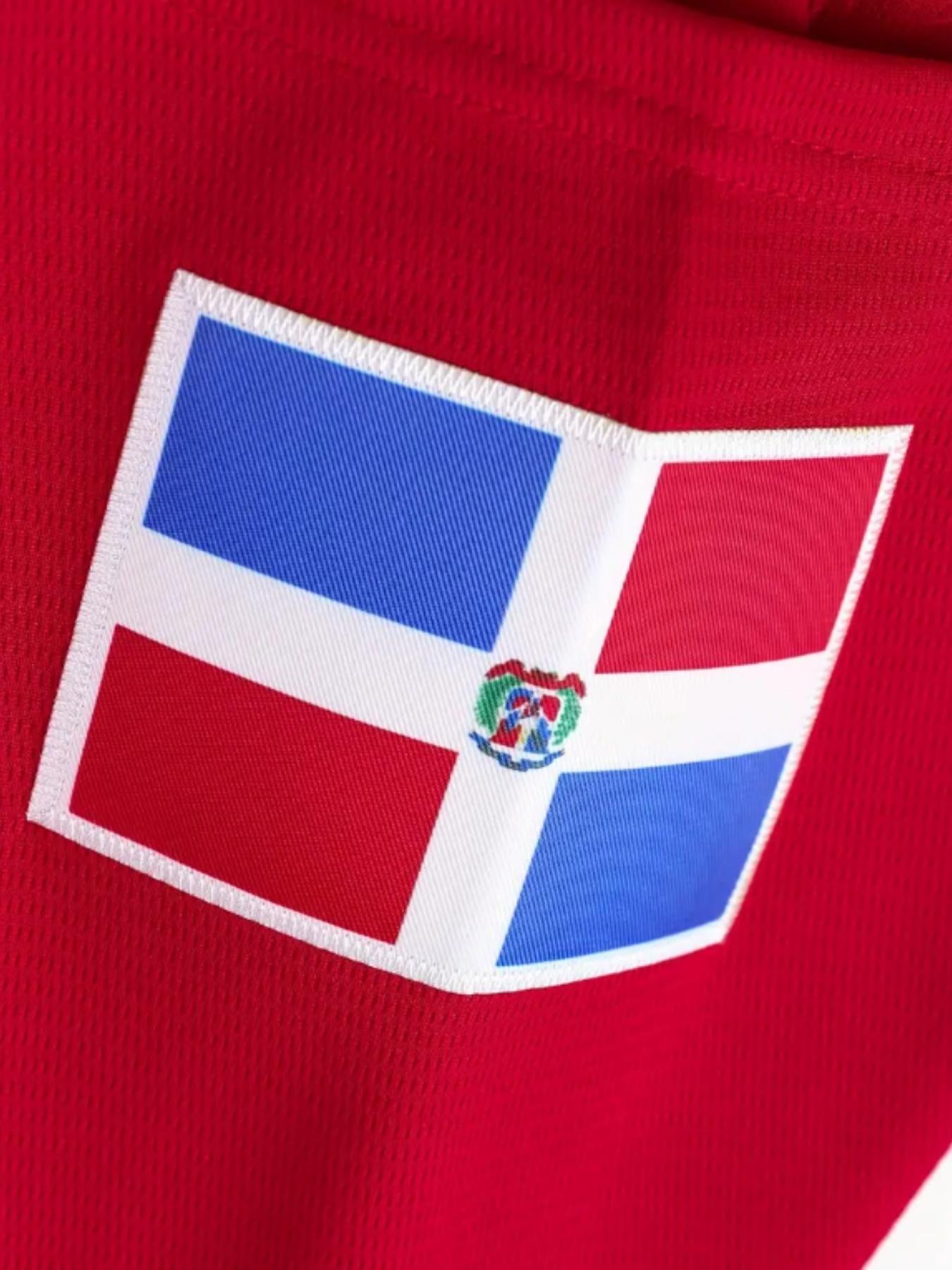 Men's Letter & Number Stitched Button Front Baseball Jersey, Stylish Jersey, Casual Loose Short Sleeve V Neck DOMINICANA 22 Baseball Top for Fall & Winter, Baseball Christmas Gifts