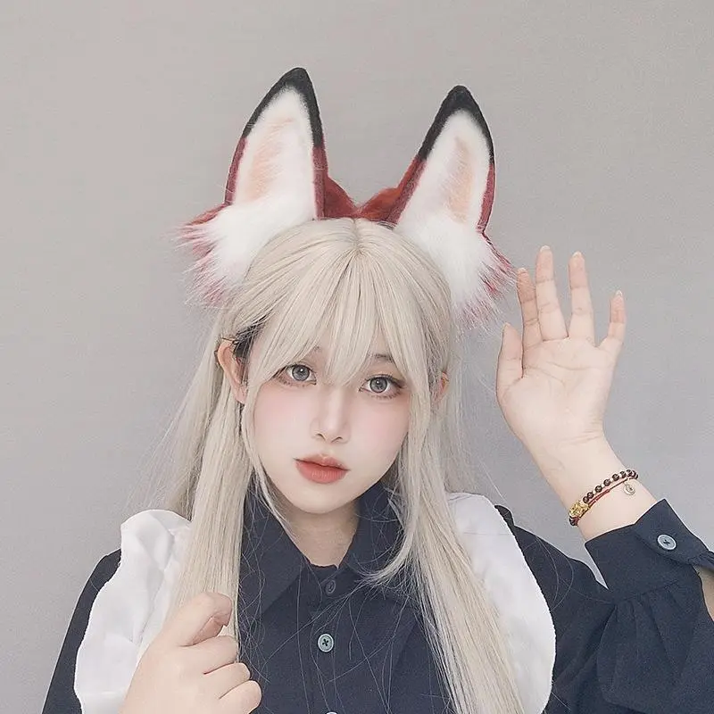 Anime Party Headdress Beast Fox Ears Headband Hair Hoop Anime Lolita Plush Fluffy JK Sakura Hair Costumes Cosplay Accessories