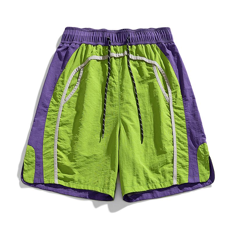 2026 Summer New Men's Quick-Dry Shorts, Ice-Cool Sports Outdoor Beach Shorts, Quick-Dry Shorts with Contrasting Color Waist and Side Curved Line Splicing, Versatile Outdoor Fitness Beach Shorts #   SummerWins
