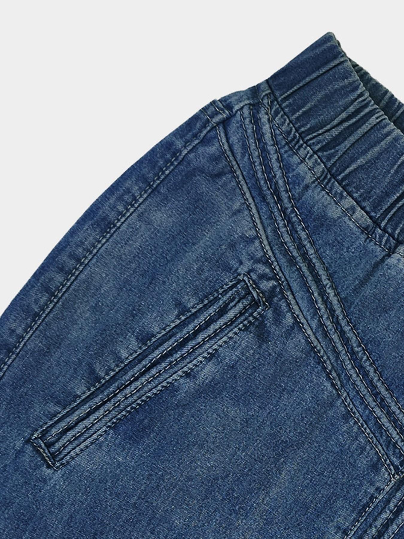 Women's Denim Skirt, Casual Loose-Fitting Baggy Maxi Skirt, Elastic Waist, Plain Surface, All Seasons, Comfortable Street Style