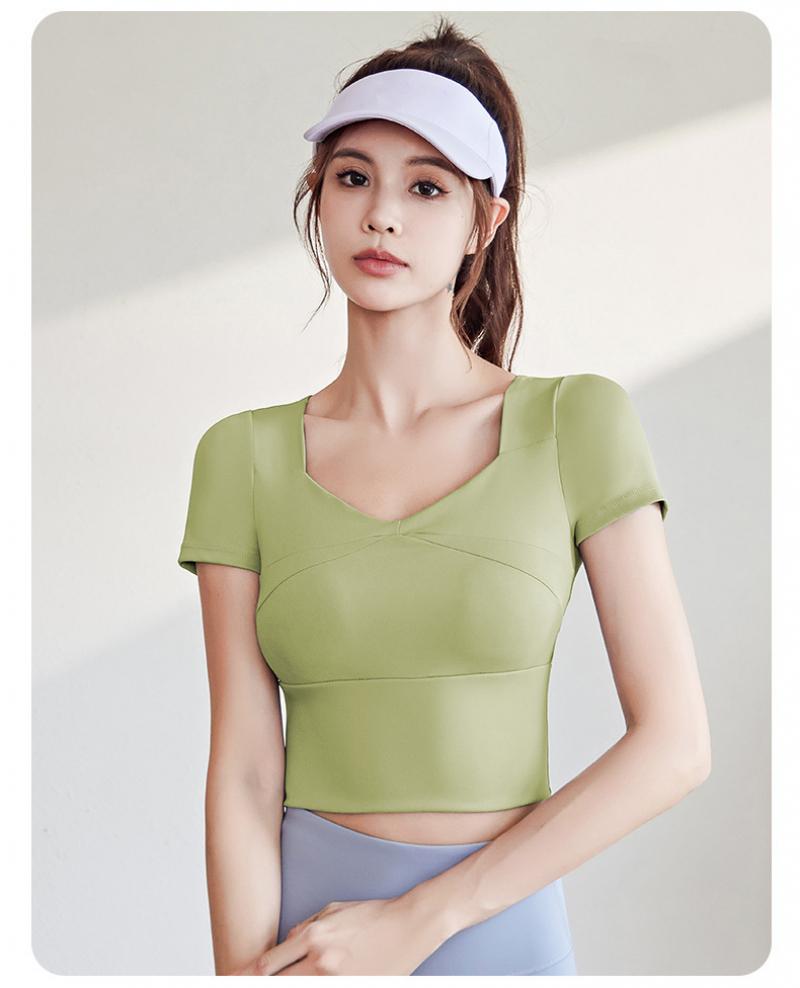 Women's Slim Fit Yoga Set, Summer Running Sports Suit with Chest Pad, Slimming Fitness Training Outfit