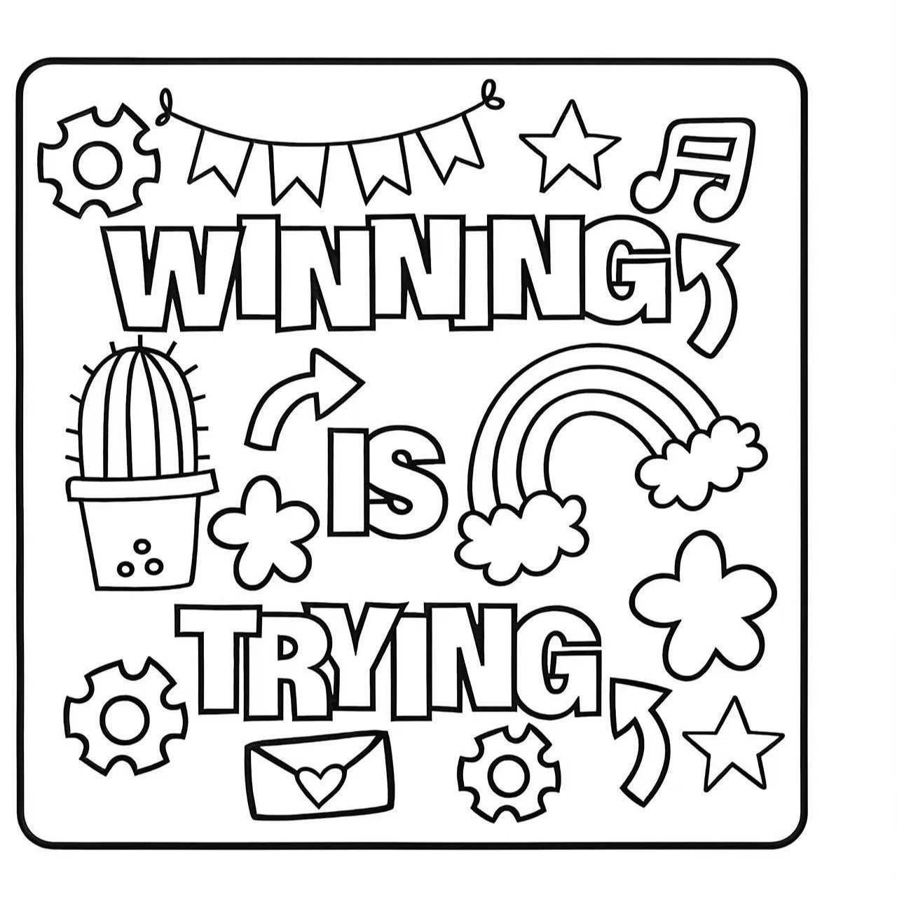 24-Page Inspirational Self-Care Paper Coloring Book, Positive, Relaxing Stress Relief, Perfect Gift for Christmas, Halloween, Birthday, Day, Mother's Day, Father's Day, Teacher's Day