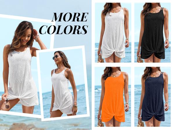 Aqua Eve Women Swimsuit Cover Up - Beach Coverup Dress Crochet Bathing Suit Coverups Sleeveless Twist Swimwear