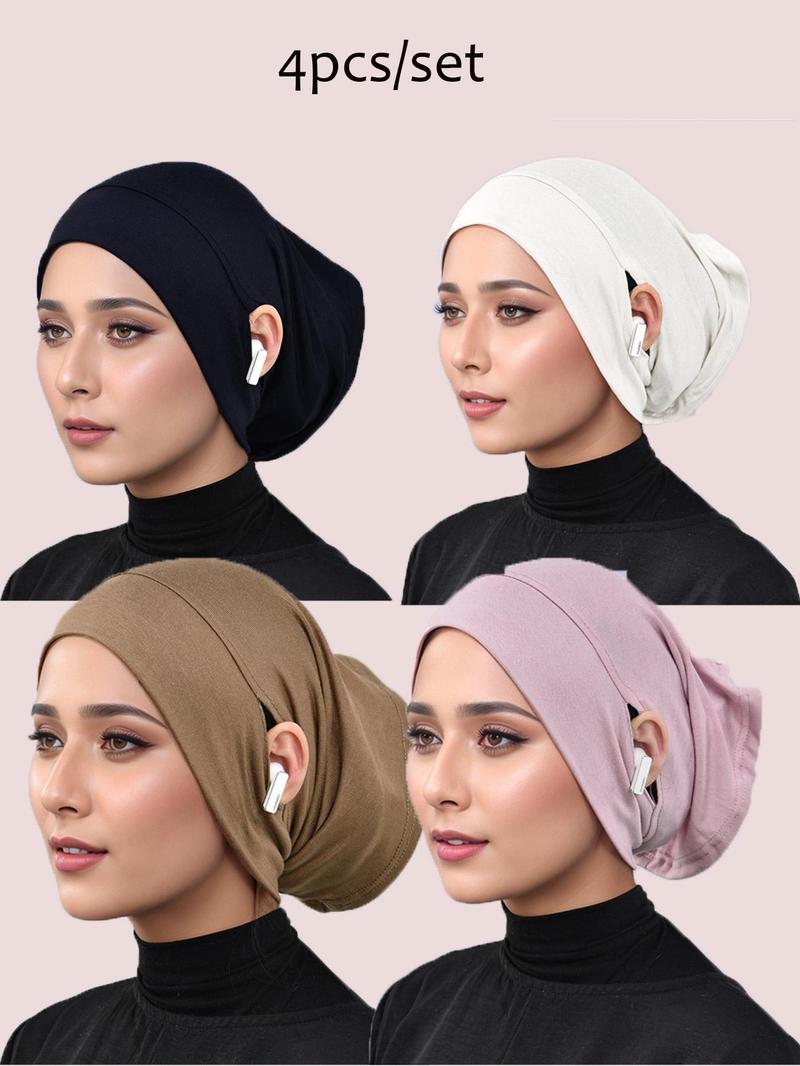 Women's Hijab Plain Tube Elastic Headscarf, Soft Comfortable Breathable Hair Protection Cap, Daily Wear Accessories, Hijab Turban