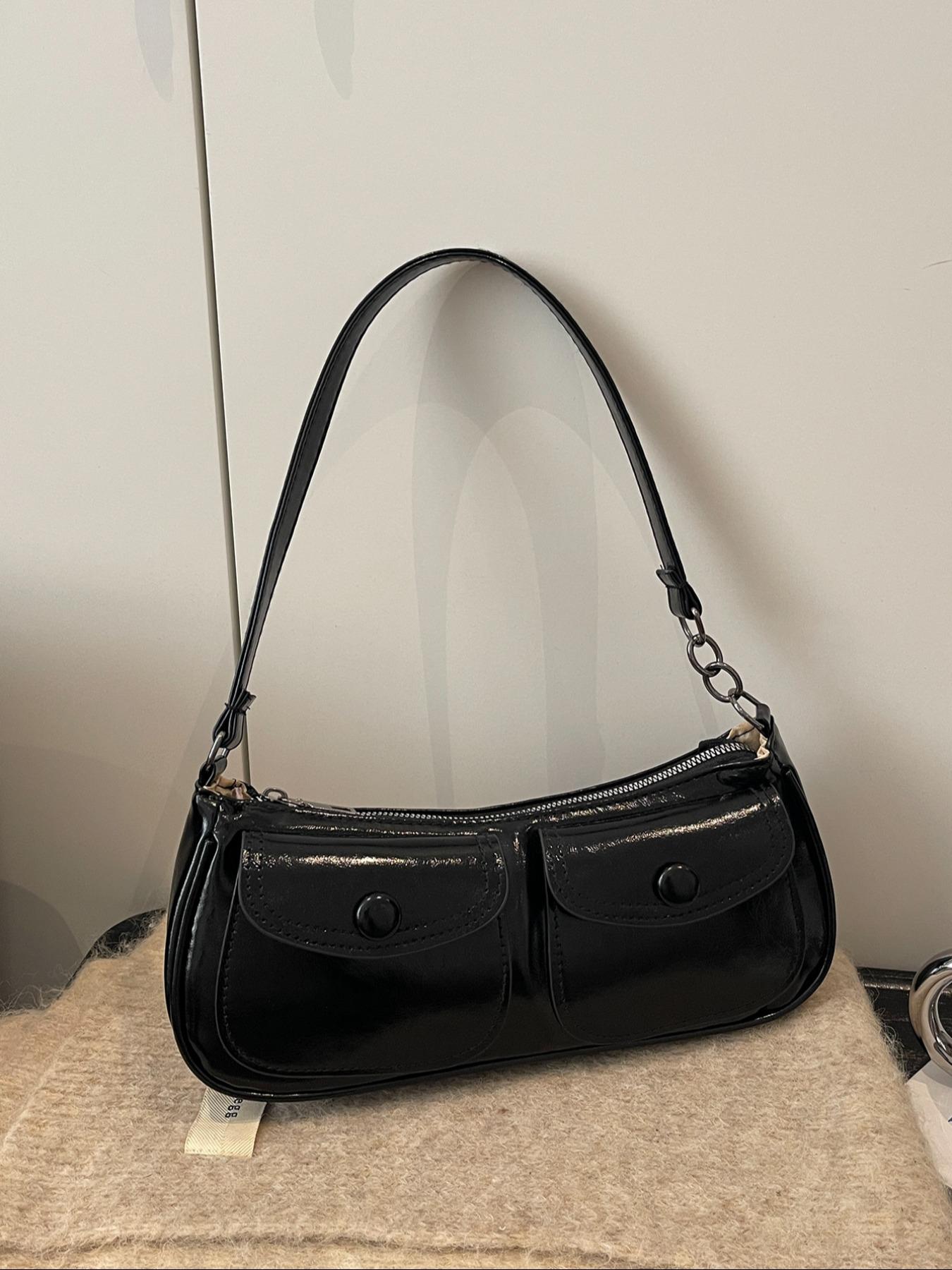 Women's Leopard Print Shoulder Bag, Vintage Dual Pocket Handbag with Zipper Closure, Fashionable and Versatile, Fashionable Patterned Bag, Perfect for Daily Use