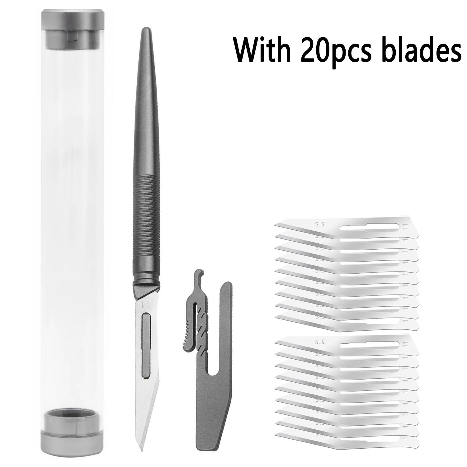 DIY Knife Set with Titanium Alloy Handle, Ergonomic Grip, Durable and Replaceable Blades, Ideal for DIY Projects and Crafts, High-Quality Tools