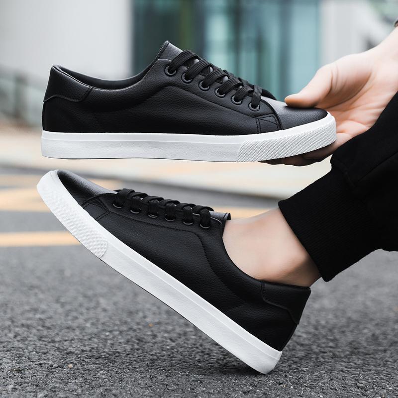 Men's Classic Sneakers, Comfortable Lace-Up Casual Shoes, Sporty Simple Style, Versatile Fashion, Black & White Options Available