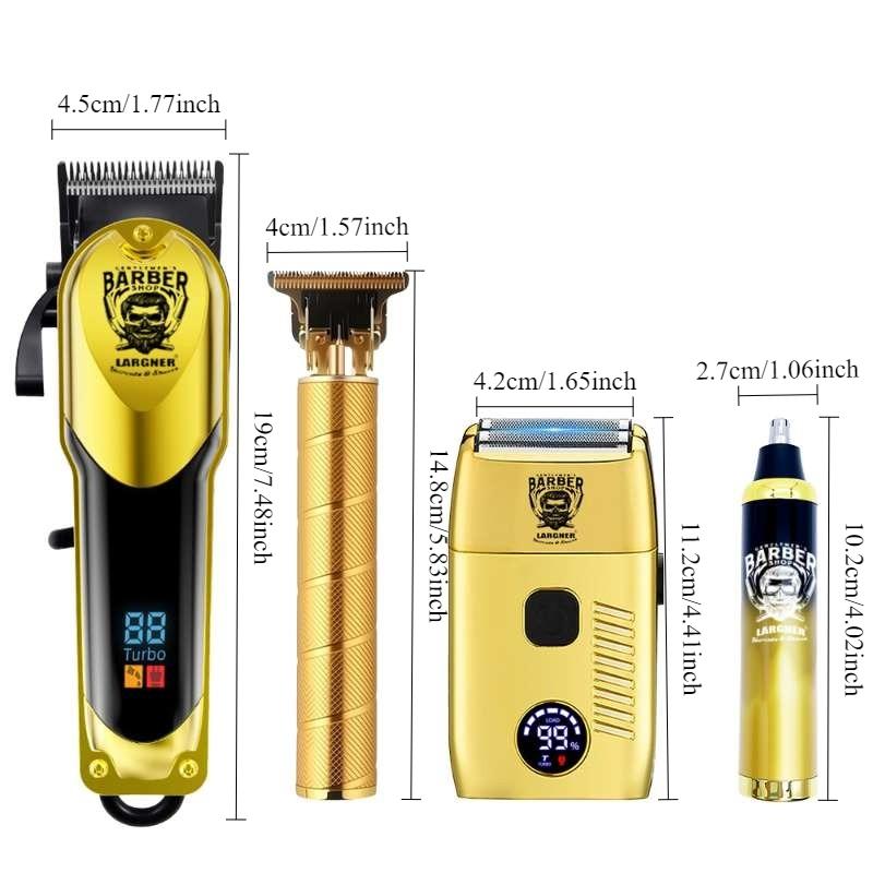 4 in 1 Hair Trimmer Kit, Barber Clippers Set, 1 Set USB Rechargeable Cordless Hair Cutting Clipper with Limited Comb & Charging Cable, Great for Men Stylists Barber Barbershop Salon Home Use
