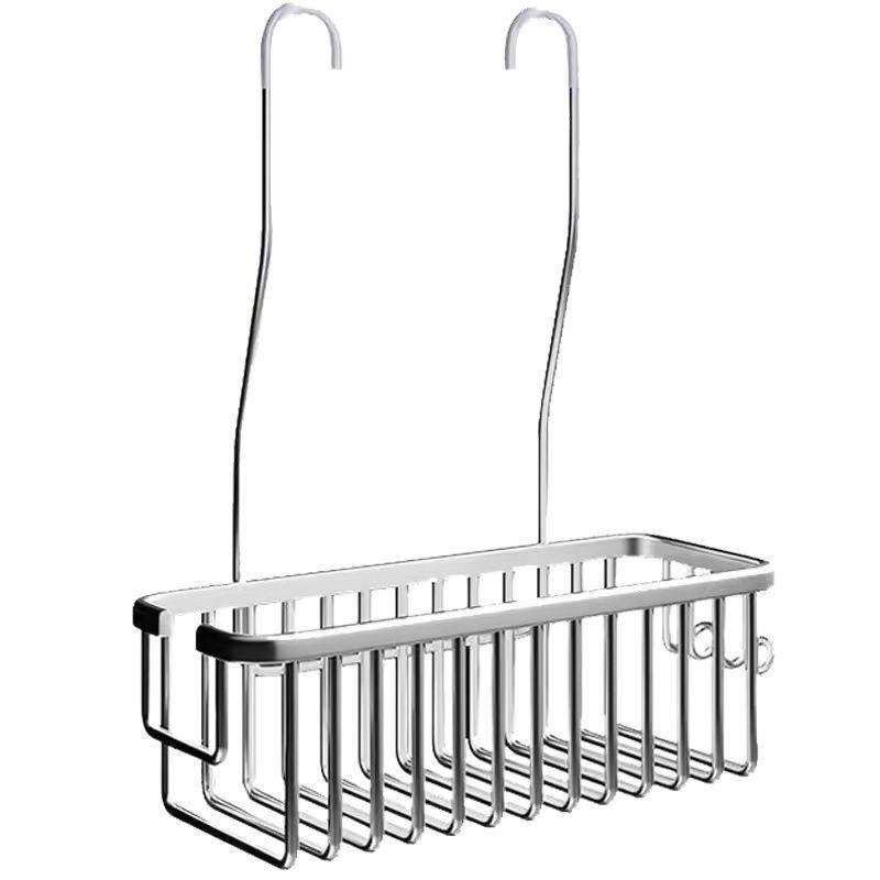 Hanging Shower Rack, No-Drill Bathroom Storage Shelf with Hooks, Rust-Resistant Shower Basket, Holds Shampoo and Conditioner, Bathroom Accessories