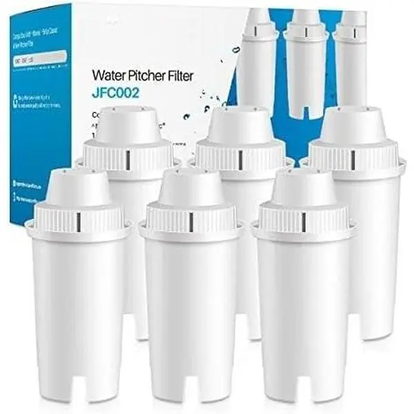 JFC002  for Brita® Filter, Brita® Water Pitchers and Dispensers, Classic OB03, Everyday, UltraMax, Metro+, XL, Mavea® 107007 35557, 6PACK