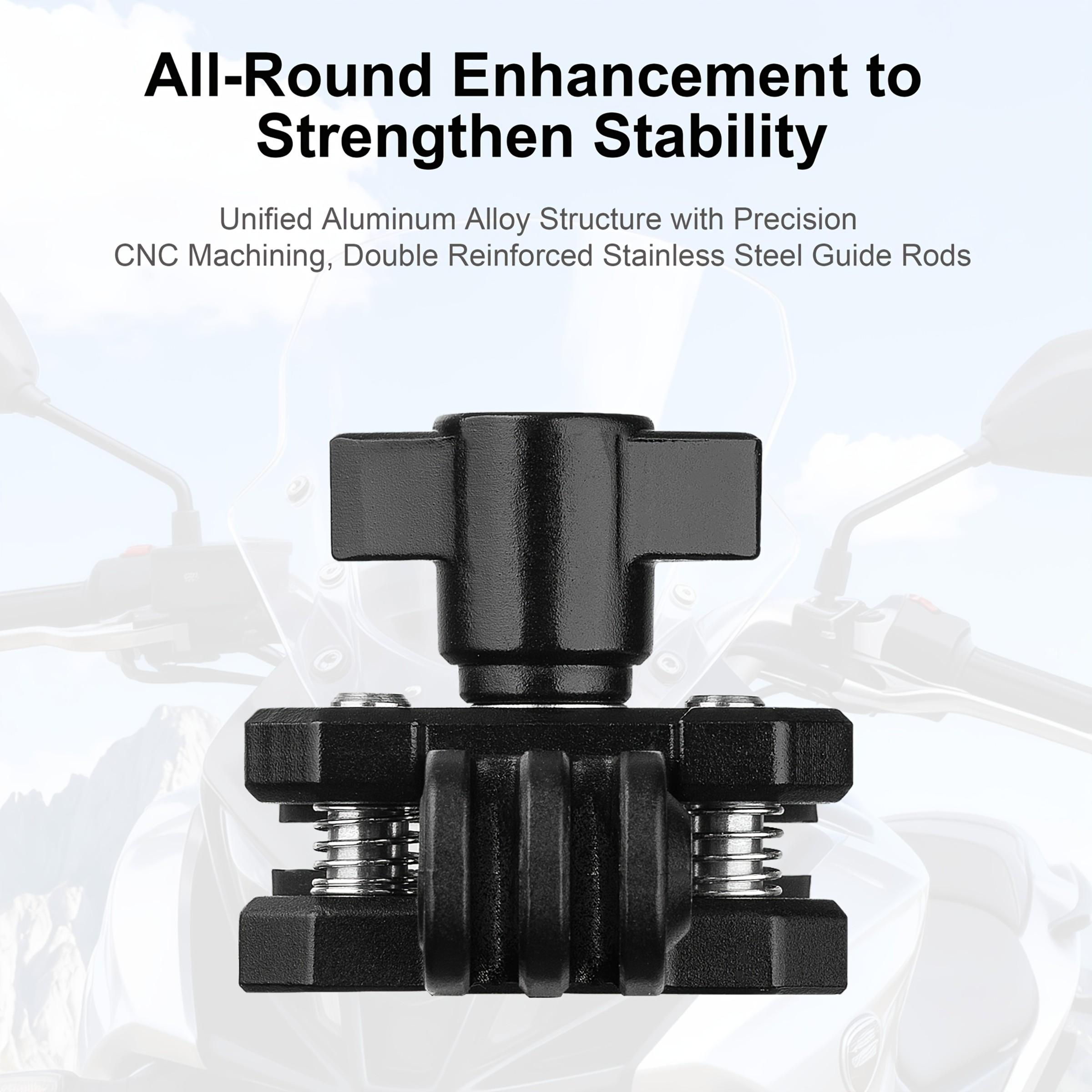 Motorcycle Windshield Camera Mount Holder, Aluminum Alloy, Quick Release + 1/4" Adapter, Compatible with Gopro Dji Insta360