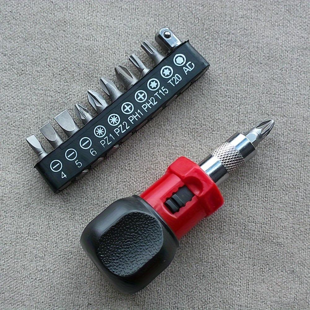 Mini Multi-Function Ratchet Screwdriver Set -Reversible Quick Operation Steel Screwdriver, Multipurpose Switchable Screwdriver, Equipped with Drill Combination, No Battery, Durable Mixed Color Hand Tool Kit, Suitable for Home Use