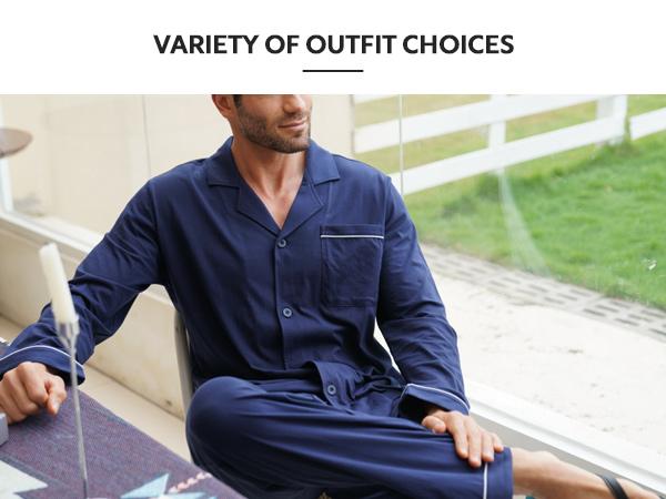 David Archy Couple Cotton Sleepwear Button-Down Pajamas Set for Gifts - Matching Comfort Loungewear with Pockets & Front Fly
