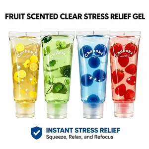 Chiboki Jam Squishy 4-Styles, Toothpaste Tube Clear Gel Squeeze Fidget Sensory Toys, No Mess Asmr, Unisex Stress Relief Toys, Squishy Fidgets