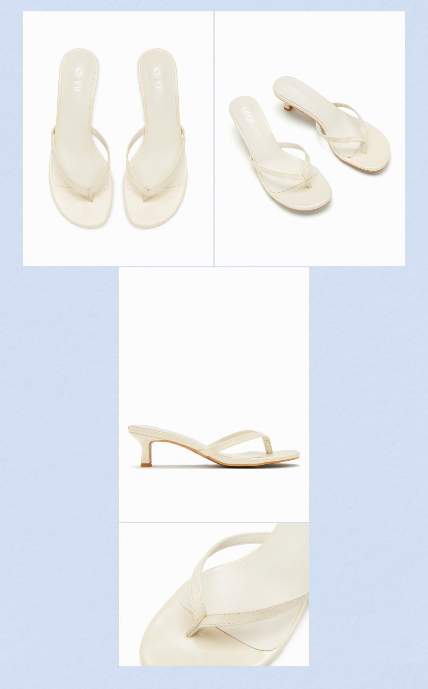 Cider FLIP-FLOP KITTEN HEELED SANDALS SohoChic