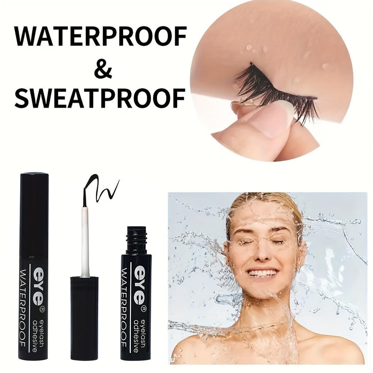 Waterproof Long Lasting Eyelash Glue, Quick Dry Eyelash Extension Glue, Professional Eye Makeup Tool for Women & Girls
