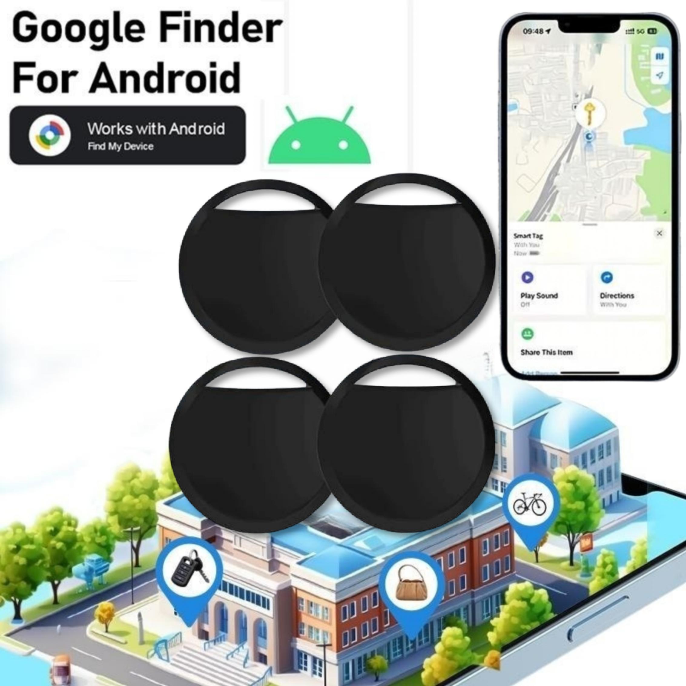 Smart Android GPS Tracker Set, Wireless Positioning Tracker, Supports Google Location & Bluetooth-compatible Tag Tracking, Find Lost Items Like Keys Wallet Luggage Pets