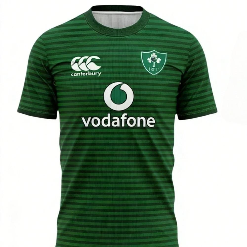 2026 IRFU Rugby Men's T-shirt with fitness top, suitable for both men and women, round neck breathable quick drying T-shirt