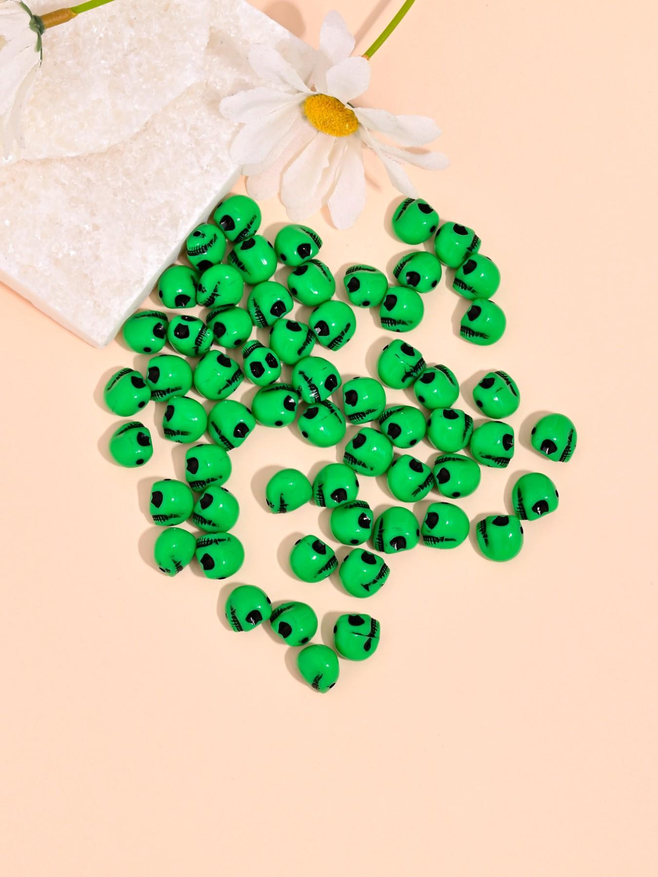 50 Punk Skull Beads for DIY Jewelry Making, Perfect for Earrings, Necklaces, Bracelets, Phone Chains, Halloween Accessories