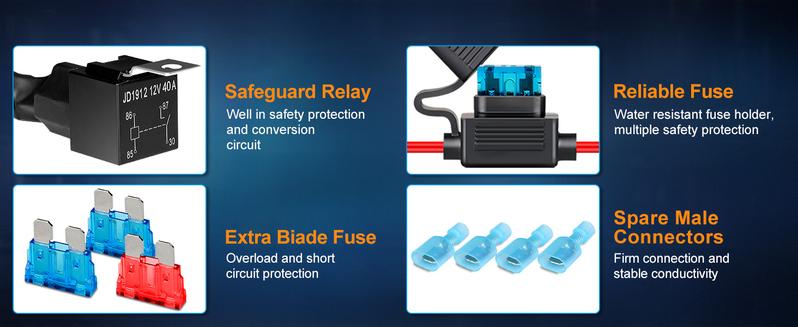 NAOEVO 4 Inch LED Pod Lights, Spot Flood LED Fog/Driving/Off Road Lights with 2 Leads Wiring Harness, Cube Pods for Truck Boat ATV UTV, 2 Pcs (White)